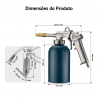 Pistola de Pressão Profissional 1100ml 4–6bar com Bico de Gancho e Redondo