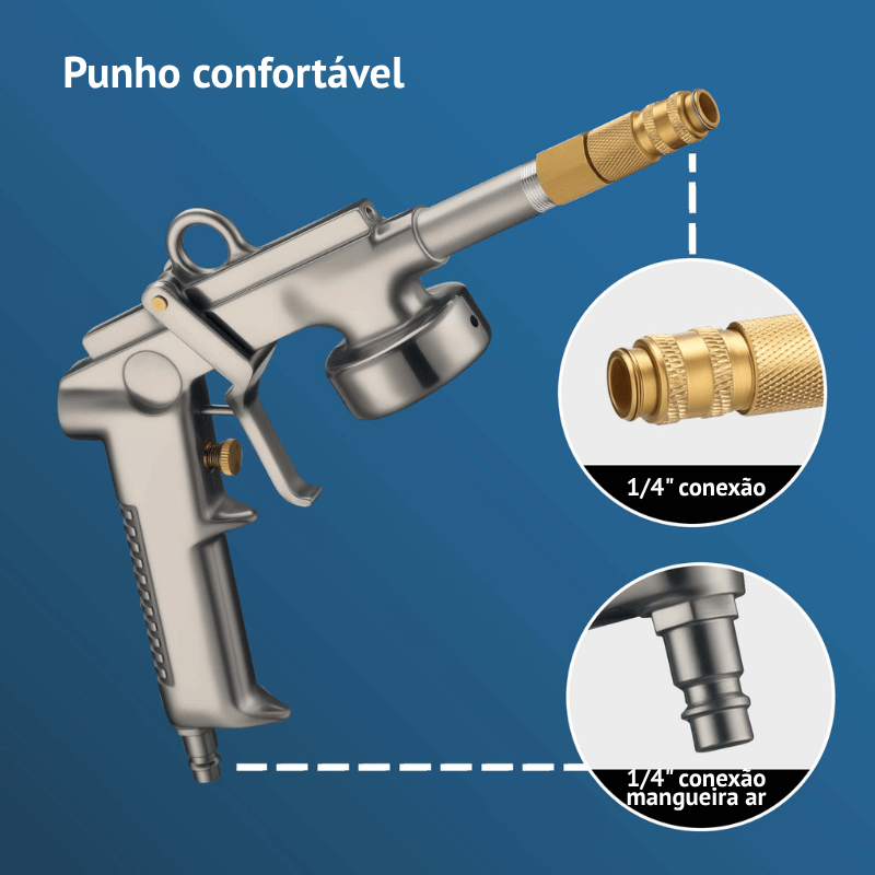 Pistola de Pressão Profissional 1100ml 4–6bar com Bico de Gancho e Redondo